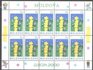 Moldova 2000 MNH Stamps Mini Sheet Scott 355 Europa CEPT Tower of Stars Joint Is