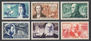 France 757-762,MNH.Michel 1037-1042.Inventors 1955.Philippe Lebon,B.Thimonnier,