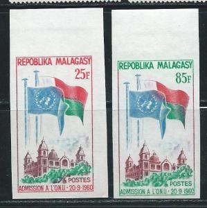 Madagascar 326-7 1962 UN Admission set IMPERF MNH