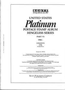 US SCOTT PLATINUM HINGELESS VOLUME VI (1984-1994) $460+FACE-BINDER/COVER