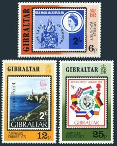 Gibraltar 356-358,MNH.Michel 364-366. AMPHILEX-1977,Europe CEPT-1977.Lighthouse