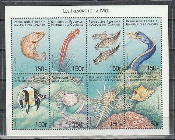 Comoro Is., Issue. Various Marine Life sheet of 8. ^