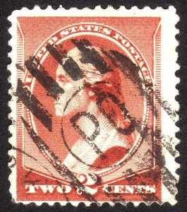 1883, US 2c, Washington, Used, Sc 210