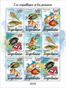 2024 03 - TOGO - SHELLS & FISHES            9V  complet set    MNH **