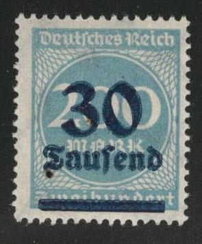 Germany Scott 229 MH* 1920's surcharged inflation period stamp