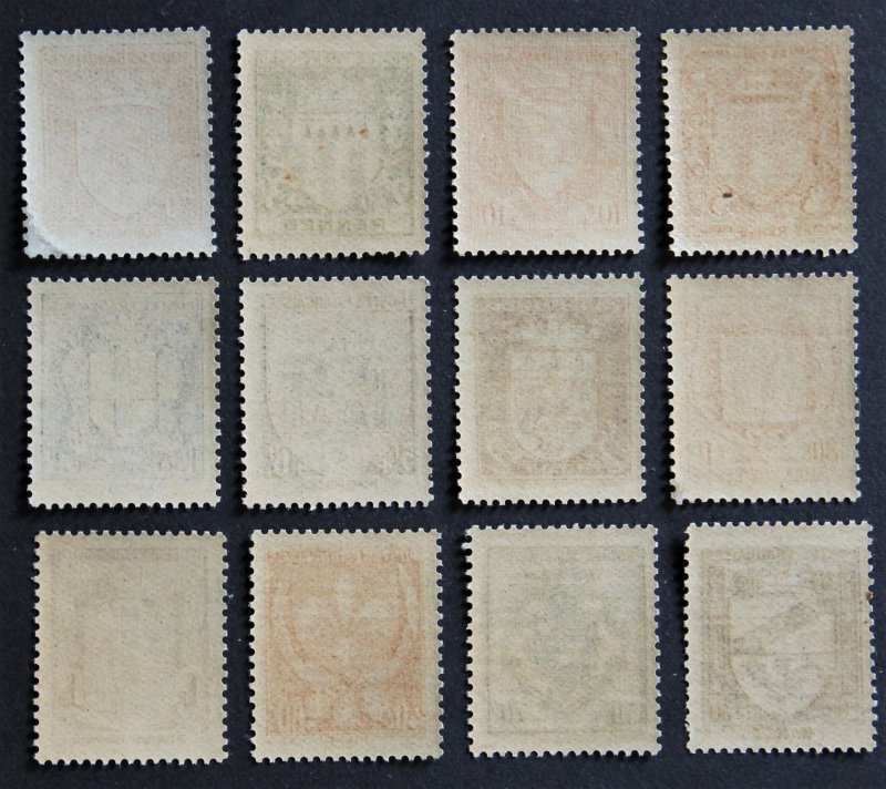 FRANCE #B117-B128 MNH 1941 Semi Postal Coat of Arms