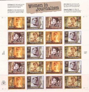 US Stamp - 2002 Women in Journalism - 20 Stamp Sheet - Scott #3665-8