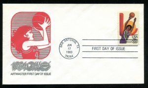 US C103 28c Air Mail 1984 Olympics Basketball UA Artmaster cachet FDC