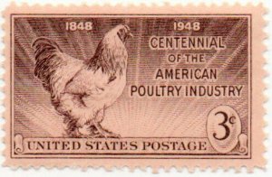 1948 Poultry Industry- Chicken - Single 3c Postage Stamp -Sc# 968 - MNH,OG