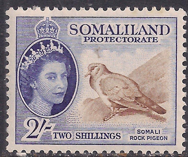 Somaliland 1953 - 58 QE2 2/-d Blue & Brown MM SG 146 ( R1040 )