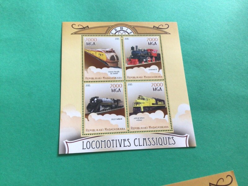 Madagascar Locomotives 2 mint never hinged stamps sheets A16947