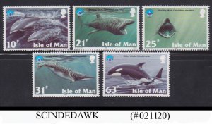 ISLE OF MAN - 1998 SEA MAMMELS / FISH / MARINE LIFE DOLPHIN SHARK WHALE - 5V MNH