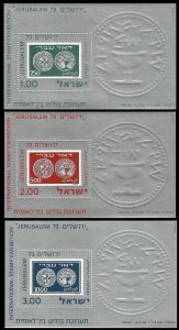 1974 Israel 604/B11-606/B13v International Stamp Exhibition Jerusalem (thick pap