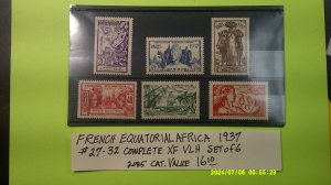 French Equatorial Africa 1937 Scott#27-32 complete Mint XF Light Hinge set of 6