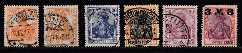 GERMANY #98, 99, 69, 70, 89 & 134 - Used & Unused - SCV $9.35