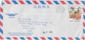 1983 Rarotonga, Cook Islands to Portland, Or Airmail solo Boy Scout ... (65927)