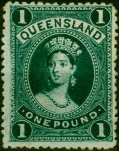 Queensland 1895 £1 Deep Green SG165 Fine & Fresh LMM