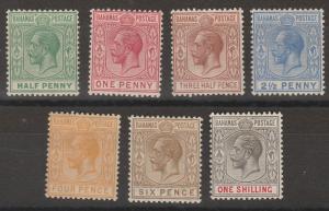 BAHAMAS 1921 KGV RANGE TO 1/- WMK MULTI SCRIPT CA