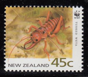 New Zealand 1993 MNH Scott #1163 45c Tusked weta WWF