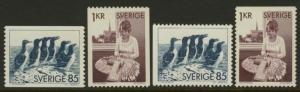 Sweden 1153-6 MNH Bobbin Lace Maker, Razor-billed Aucks, Guillemont, Birds