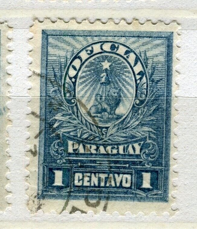 PARAGUAY; 1901 early Treasury Seal fine used hinged 1c. value
