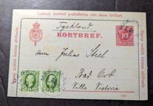 1906 Sweden Postcard Cover Marstrand to Brat Orb Villa Victoria