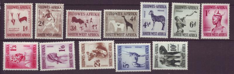 J19059 Jlstamps 1954 south west africa set mh #249-60 designs wmk 201