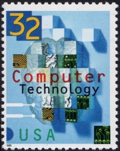 SC#3106 32¢ Computer Technology Single (1996) MNH