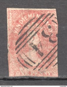 Tas018 1857 Australia Tasmania One Penny Stamped 34 Fingal Gibbons Sg #25 50 ...
