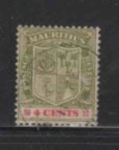 MAURITIUS #165 1921 4c COAT OF ARMS F-VF USED a