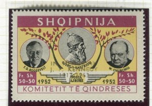 ALBANIA; 1963 JF Kennedy Memorial issue fine MINT MNH value, Gold Opt.