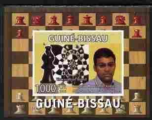 Guinea Bissau 2008 CHESS MASTER Wiswanathan Anand Deluxe s/s Mint (NH) #1