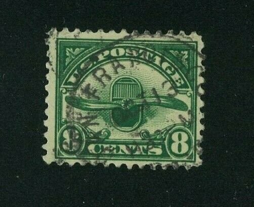 US 1923 8c dark green Air Mail, Scott C4 used, Value = $12.50