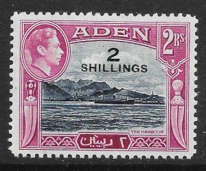 ADEN SG44 1951 2s ON 2r DEEP BLUE & MAGENTA MTD MINT