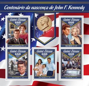 GUINEA BISSAU 2017 SHEET JFK KENNEDY PRESIDENTS