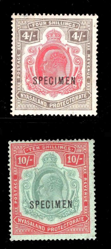 MOMEN: NYASALAND SG #79s-80s 1908-11 MINT OG H LOT #66443