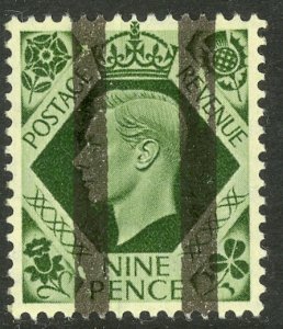 GREAT BRITAIN 1937-39 KGVI 9d Portrait Issue w PO TRAINING SCHOOL BARS Sc 246 NH