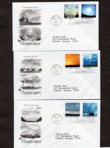 3878 Cloudscapes, set/8 FDC PCS addressed