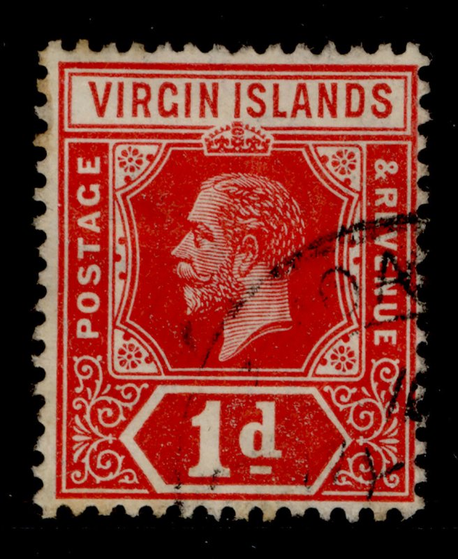 BRITISH VIRGIN ISLANDS GV SG70, 1d deep-red, USED. Cat £11.