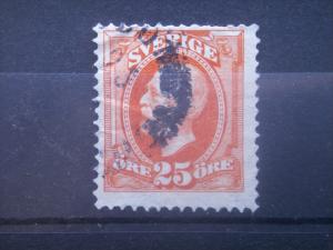 SWEDEN, 1896, used 25o, King Oscar II, Scott 61