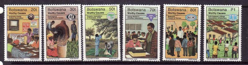 D3-Botswana-Scott#606-11-Unused NH set-Worthy Causes-1996-