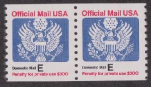 O140 E Domestic Letter Rate Official Mail MNH coil pair