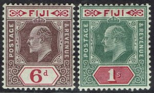 FIJI 1903 KEVII 6D AND 1/- WMK CROWN CA