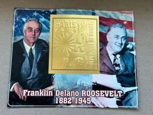 Stamps. Franklin Roosevelt  2024 year 8 blocks Foil. Gold. perforated NEW