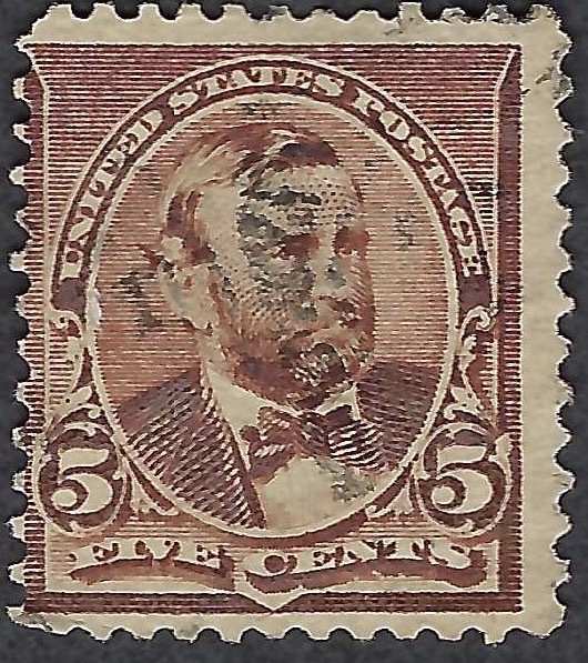 United States #223 5¢ Ulysses S. Grant (1890-93). Chocolate. Used.
