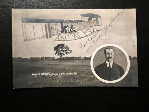 1909 Germany Aviation RPPC Postcard Berlin Orville Wright