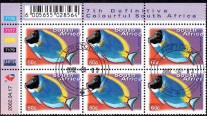 South Africa - 2000 7th Definitive 60c 2002.04.17 Plate Block Used SG 1274