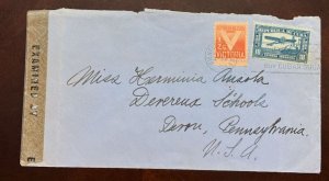 D)1914, CUBA, CIRCULATED LETTER, URGENT MAIL, EXAMINED CORRESPONDENCE, XF