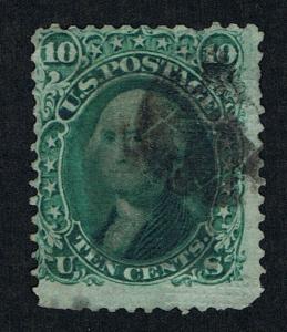 AFFORDABLE GENUINE SCOTT #89 USED 1868 GREEN CLEAR E-GRILL CORK CANCEL