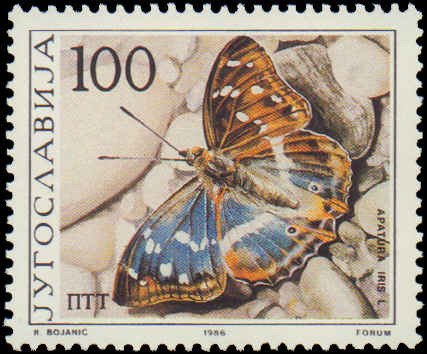 Yugoslavia #1788-1791, Complete Set(4), 1986, Butterflies, Never Hinged